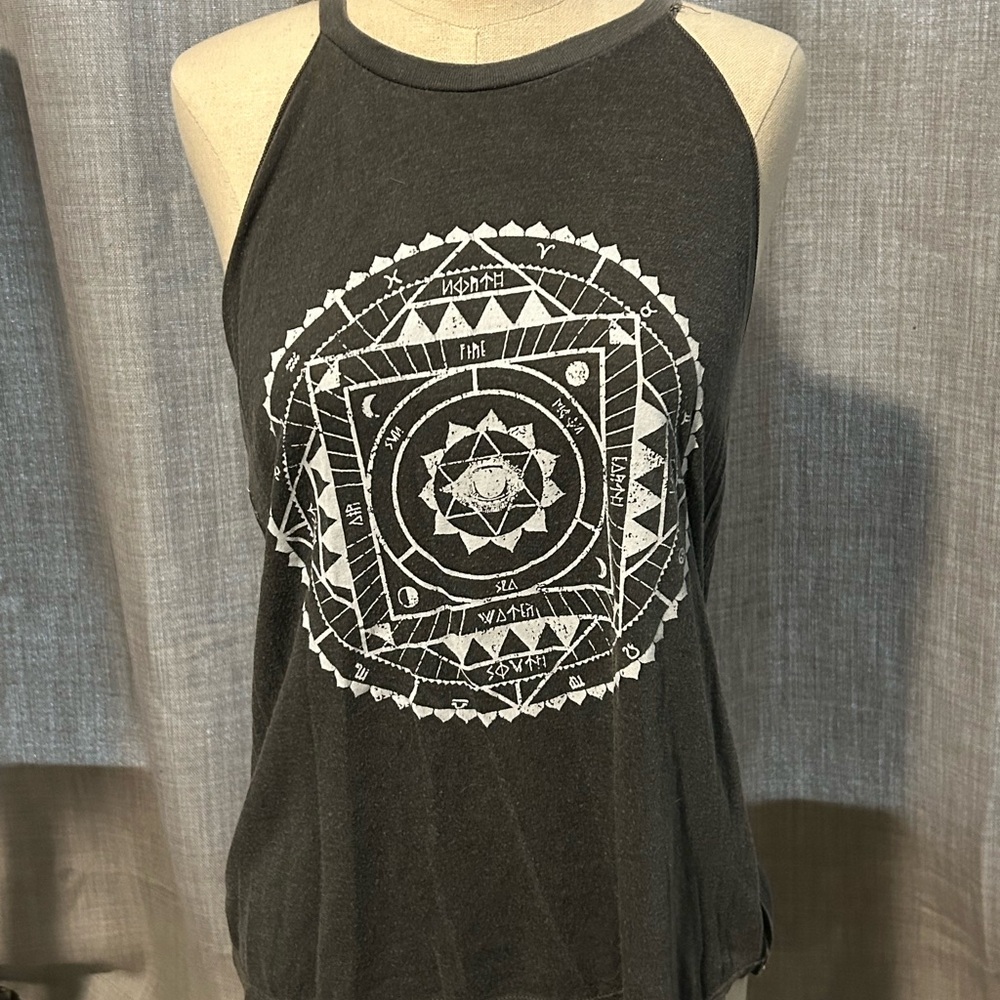 Women's Black Graphic Tank Top